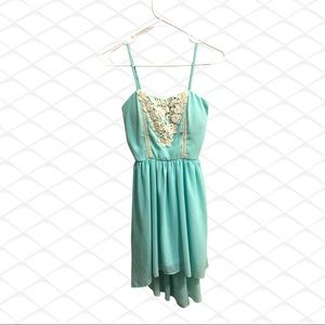 Rue21 high low mini dress in aqua size small